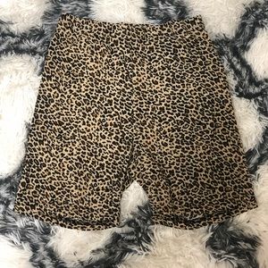 SHEIN leopard biker shorts